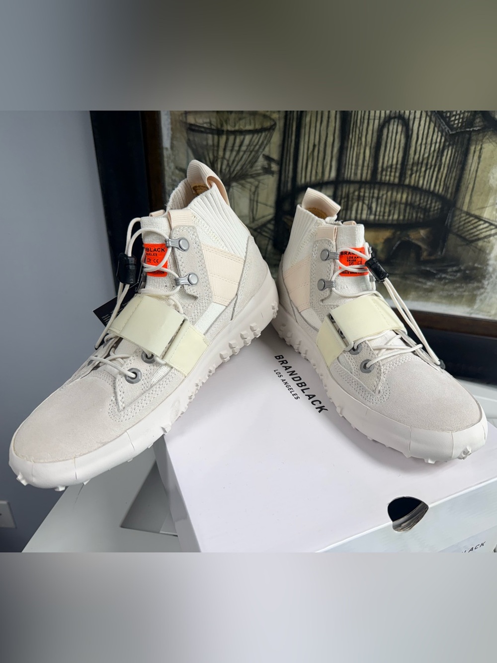 Brandblack Los Angeles Cream High-Top Sneaker with Vibram bottoms - Picture 5 of 8